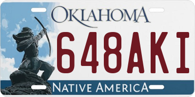OK license plate 648AKI