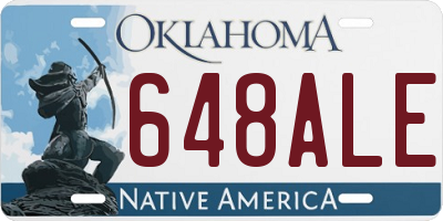 OK license plate 648ALE