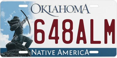 OK license plate 648ALM