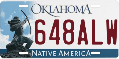 OK license plate 648ALW