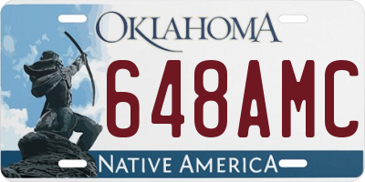 OK license plate 648AMC