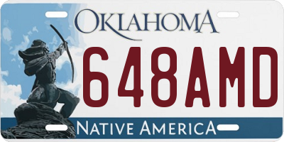 OK license plate 648AMD