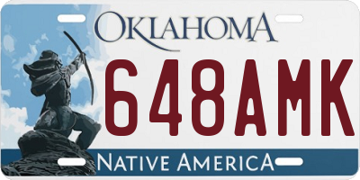 OK license plate 648AMK