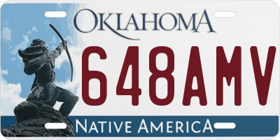 OK license plate 648AMV