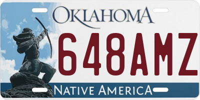 OK license plate 648AMZ