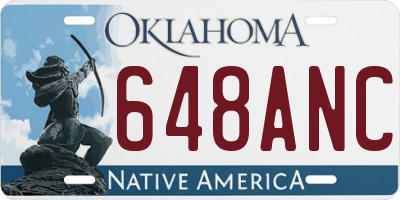 OK license plate 648ANC
