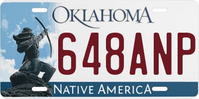 OK license plate 648ANP