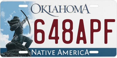 OK license plate 648APF