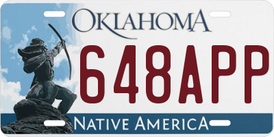 OK license plate 648APP