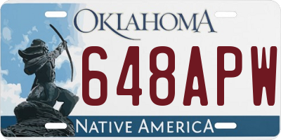 OK license plate 648APW