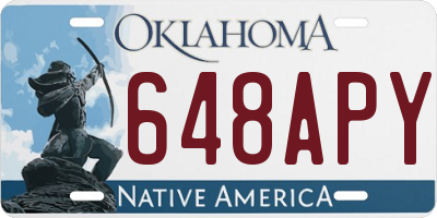 OK license plate 648APY