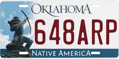 OK license plate 648ARP