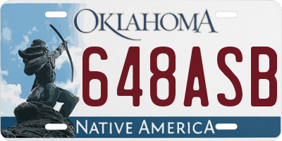 OK license plate 648ASB