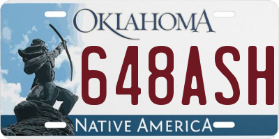 OK license plate 648ASH