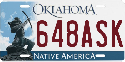 OK license plate 648ASK