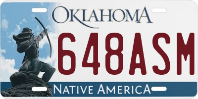 OK license plate 648ASM