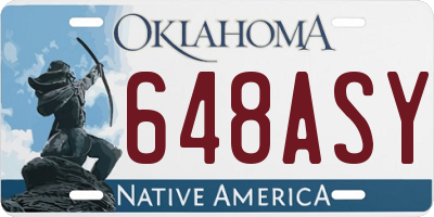 OK license plate 648ASY