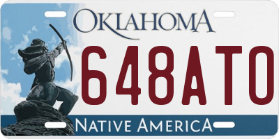 OK license plate 648ATO