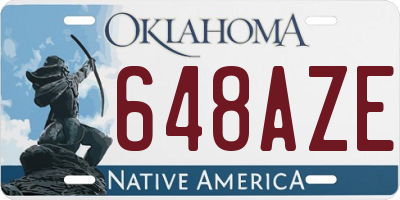 OK license plate 648AZE