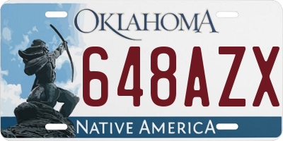 OK license plate 648AZX