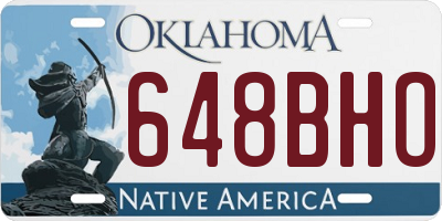 OK license plate 648BHO