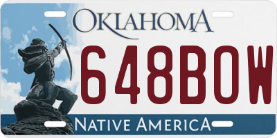 OK license plate 648BOW