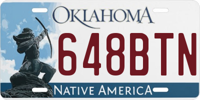 OK license plate 648BTN