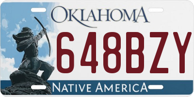 OK license plate 648BZY