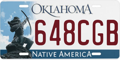 OK license plate 648CGB