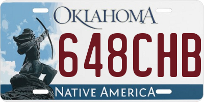 OK license plate 648CHB