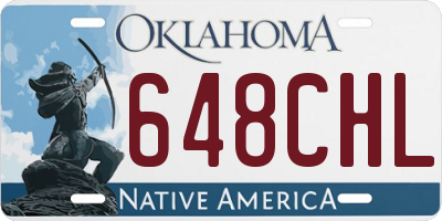 OK license plate 648CHL