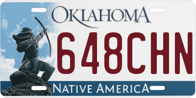 OK license plate 648CHN
