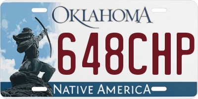 OK license plate 648CHP
