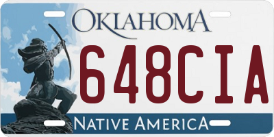 OK license plate 648CIA