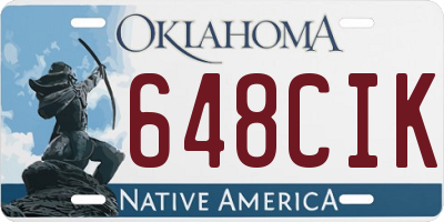 OK license plate 648CIK