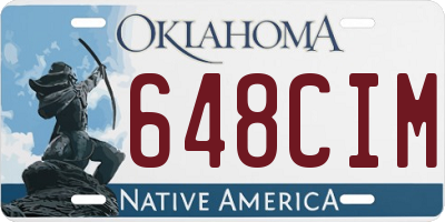 OK license plate 648CIM