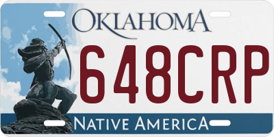 OK license plate 648CRP