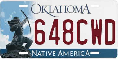 OK license plate 648CWD