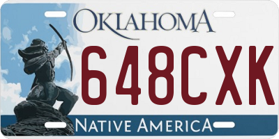 OK license plate 648CXK