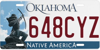 OK license plate 648CYZ