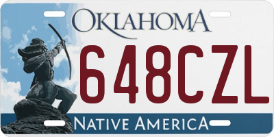 OK license plate 648CZL