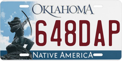 OK license plate 648DAP