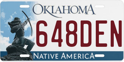 OK license plate 648DEN