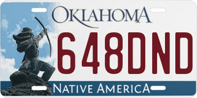 OK license plate 648DND