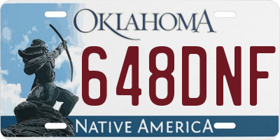 OK license plate 648DNF