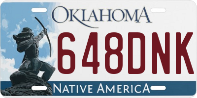 OK license plate 648DNK