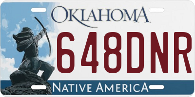 OK license plate 648DNR