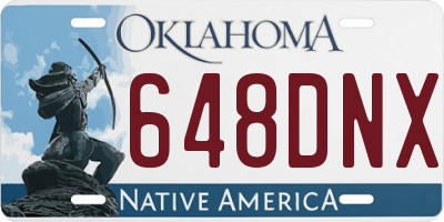 OK license plate 648DNX