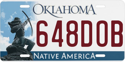 OK license plate 648DOB