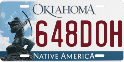 OK license plate 648DOH
